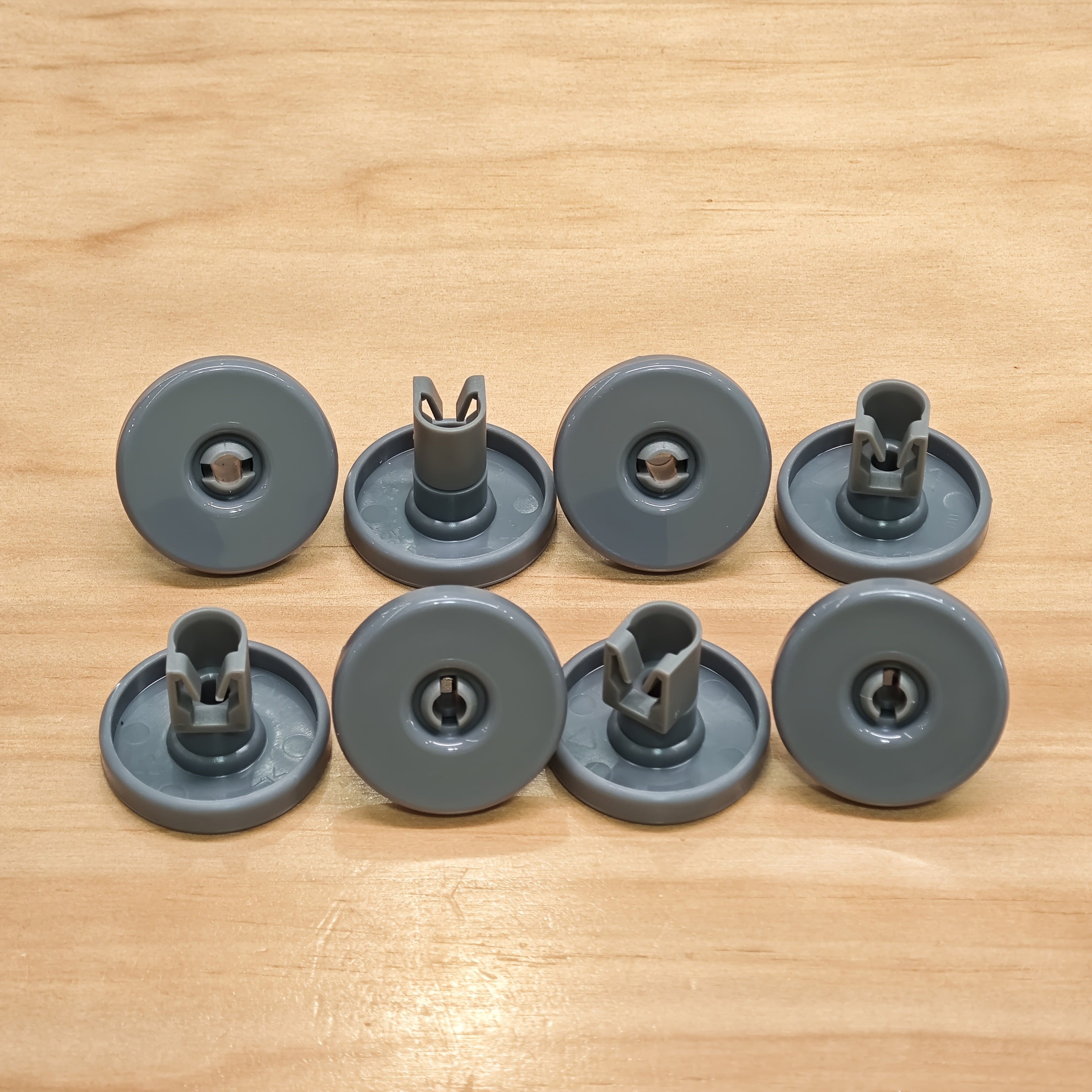 16 dona idish-tovoq uchun idish-tovoq qutisi rulolari, yuqori va pastki rack g'ildiraklar, plastmassa konstruktsiyasi