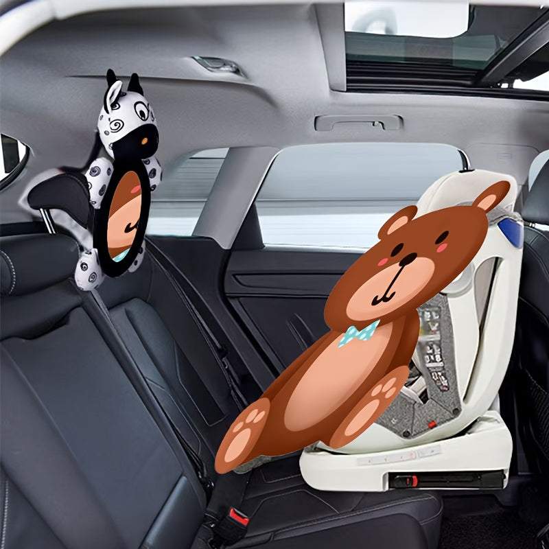 Black and White Baby Rear Seat Mirror Shatter-Resistant Adjustable Stroller Mirror