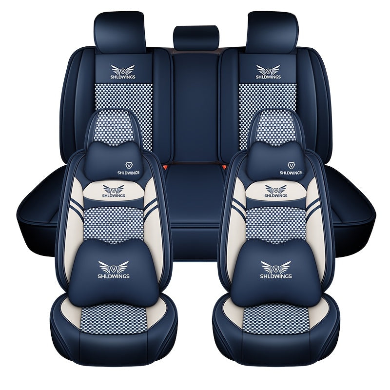 Full Cover Car Seat Covers Set Breathable Durable Universal for All Seasons