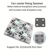 Qora metall 8-shakl teshikli ulanish parallel o'rnatish braketlari sovutish fanlari uchun 8/9/12/14cm