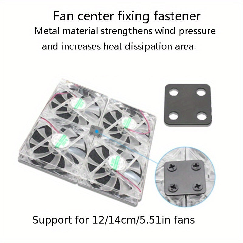 Black Metal 8-Shaped Hole Connection Parallel Mounting Brackets for Cooling Fans 8/9/12/14cm