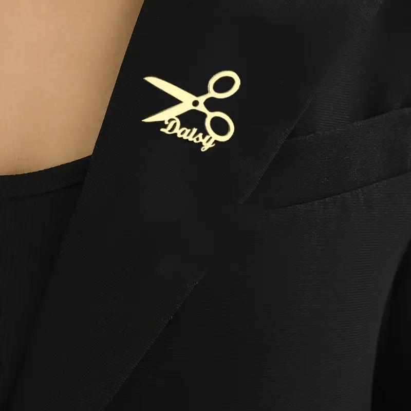 Golden Plated Stainless Steel Brooch Pin with Custom Name Boho Style Jewelry for Women