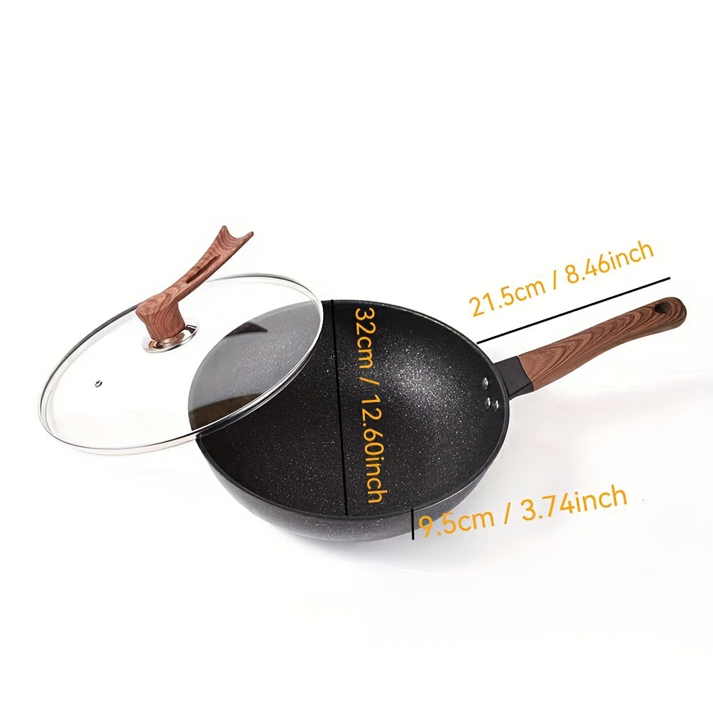 Cast Iron Chef's Pan Nonstick Coating 30cm 34cm Easy to Clean Ergonomic Handle