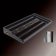 Lightweight Black Guitar Pedal Board with Non-Slip Surface and Hidden Power Supply