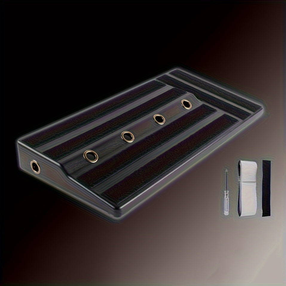 Lightweight Black Guitar Pedal Board with Non-Slip Surface and Hidden Power Supply