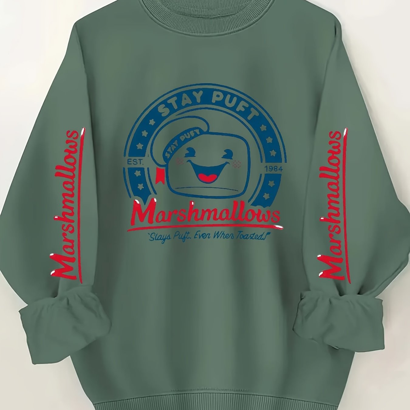 Sudadera de manga larga con cuello redondo y estampado gráfico para mujer talla grande, ropa de otoño e invierno