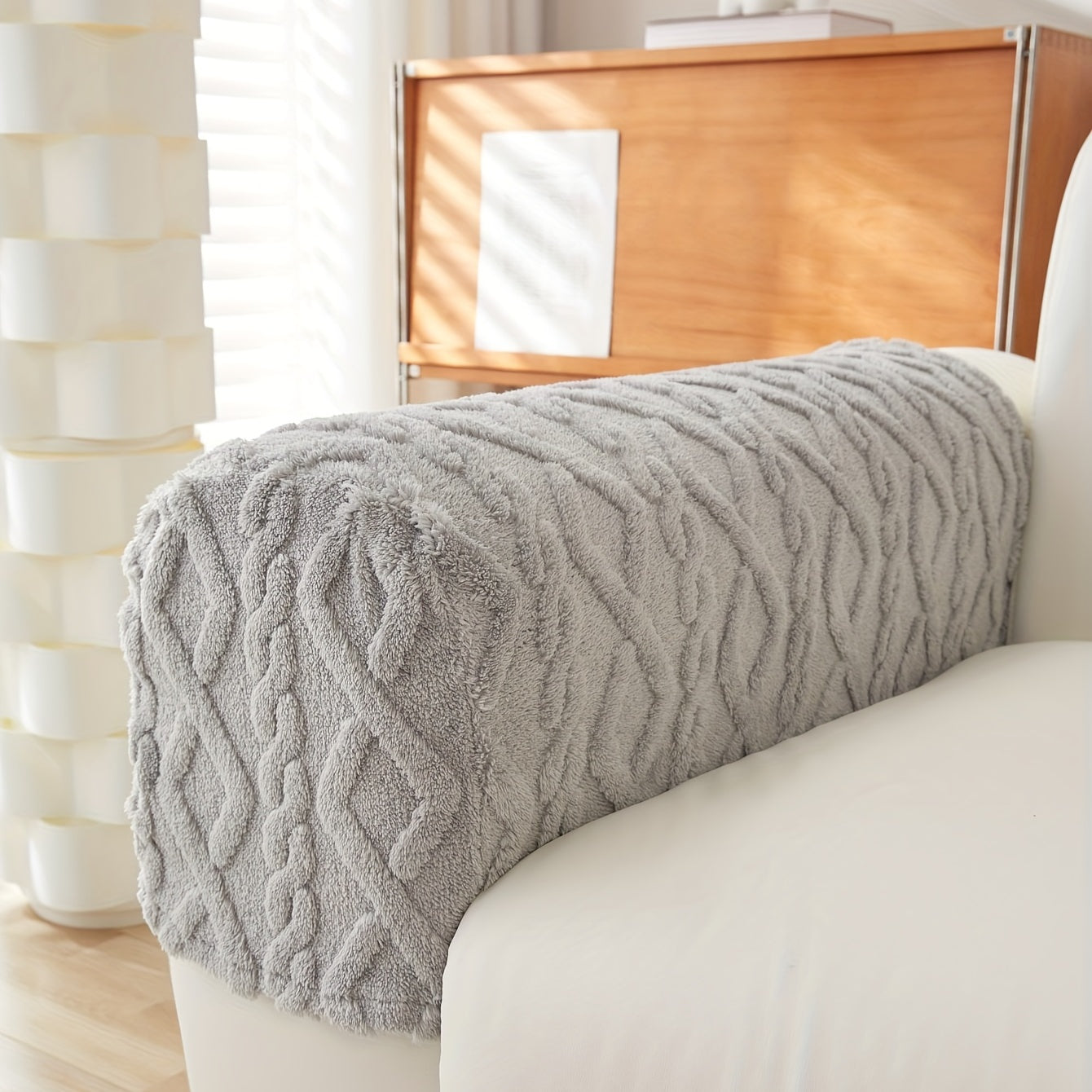 2-Piece Soft Jacquard Sofa Armrest Slipcover Protects and Enhances Furniture