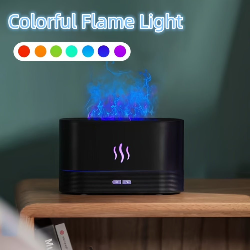 Портативный увлажнитель воздуха с охлаждающей туманной USB, дизайн с изменением цвета пламени и диффузор эфирных масел