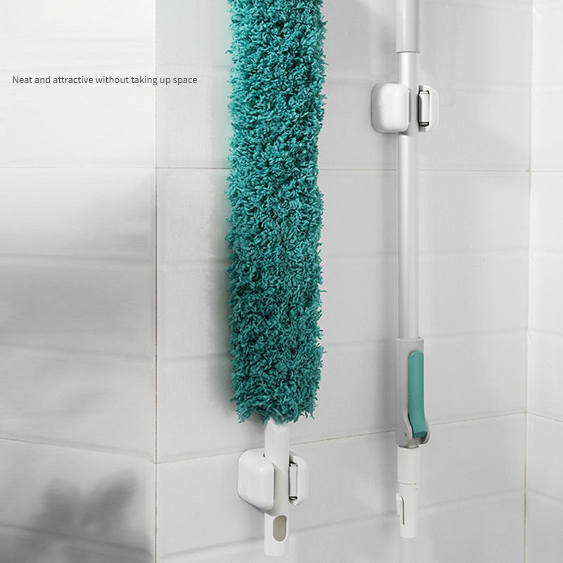 Wall-Mounted Mop and Broom Holder Self-Adhesive Tool Organizer Clips for Home Kitchen Bathroom 1/2/3 Pack