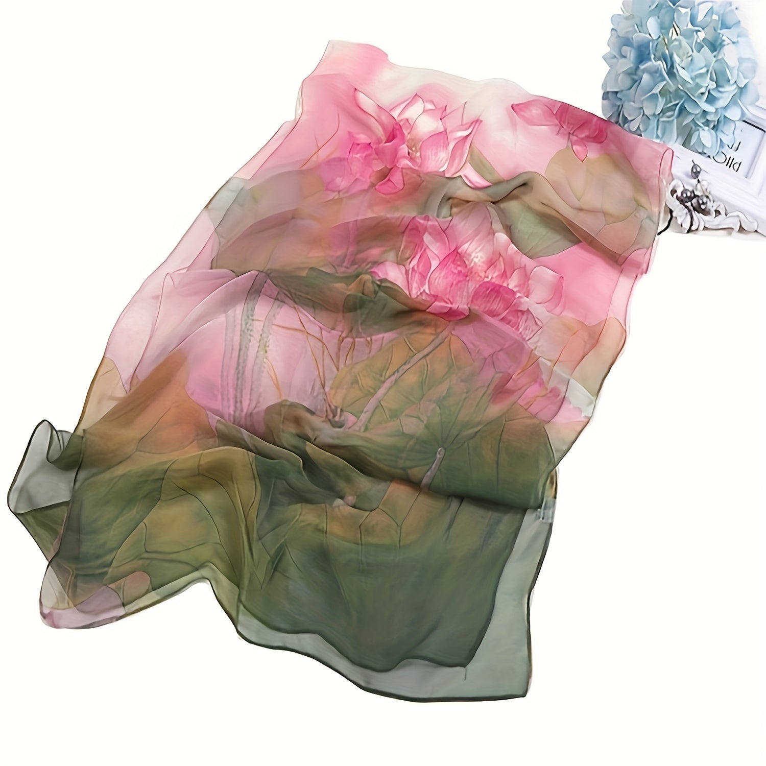 Women's Lightweight Floral Scarf Breathable Sun Protection Wrap