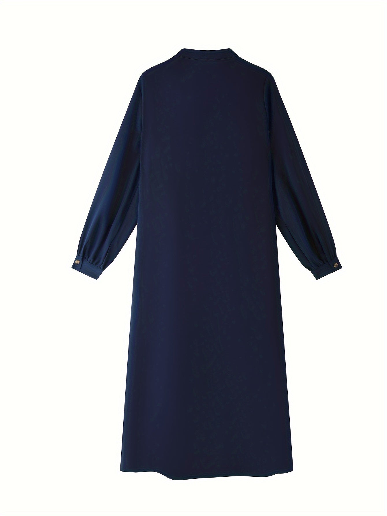 Middle Eastern Abaya Dress Long Open Collar Solid Polyester Casual