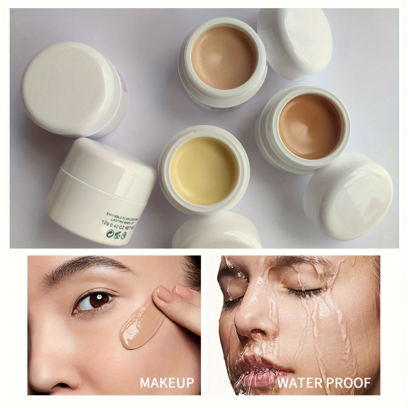 2 dona To'liq Qoplamali Yuz Konturni Freckle va Yara uchun Kremsi Uzun Muddati