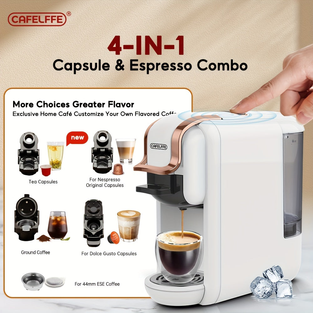 4-in-1 Capsule Coffee Maker with 19 Bar Pump 600ml Water Tank Automatic Shut-Off