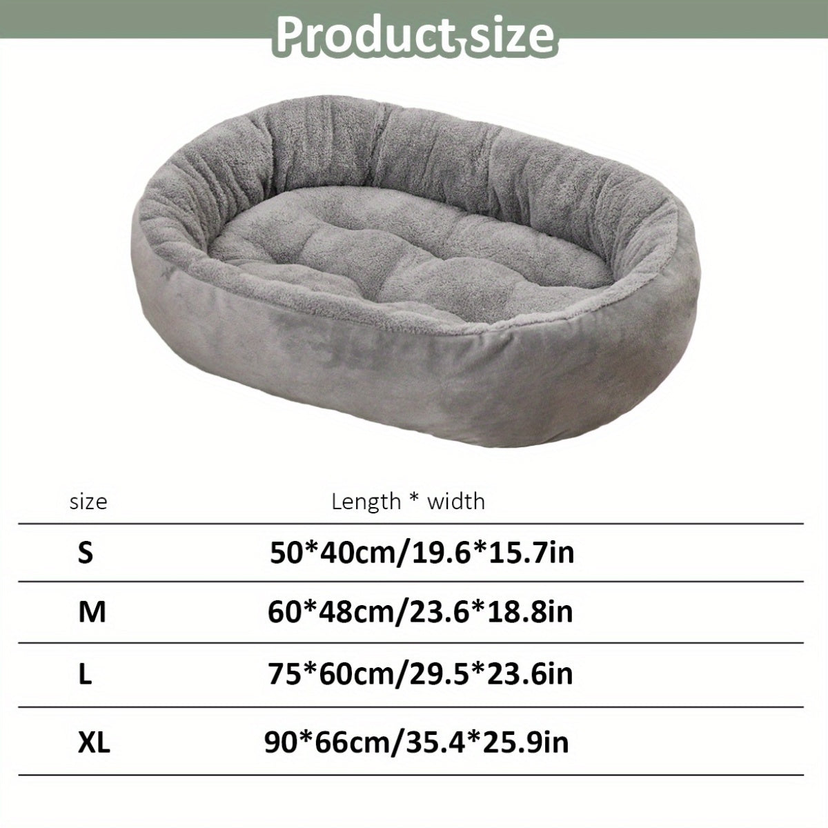 Oval Pet Bed for Small to Medium Dogs Plush Polypropylene Non-Assembled