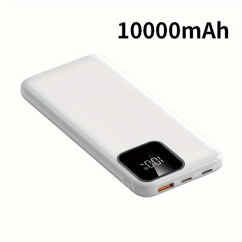 10000mAh Power Bank with 22.5W Fast Charging Dual USB Output LED Display Compact Portable