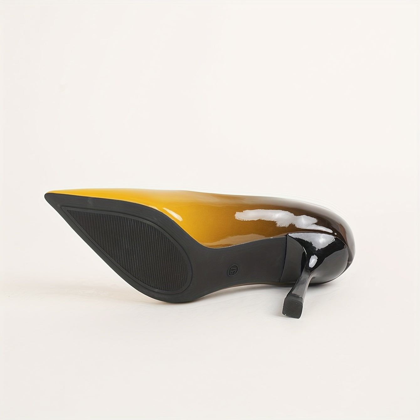 Women's Gradient Pointed Toe High Heels Yellow to Black Stiletto Pumps
