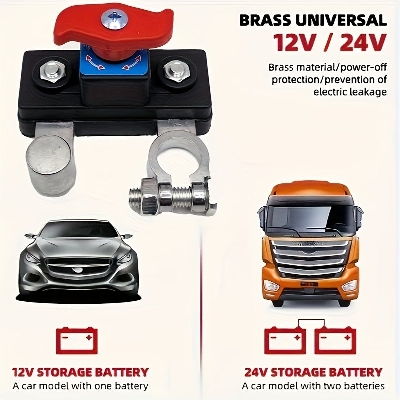 Main Aluminum Negative Battery Disconnect Switch 12-24V for Vehicle Power