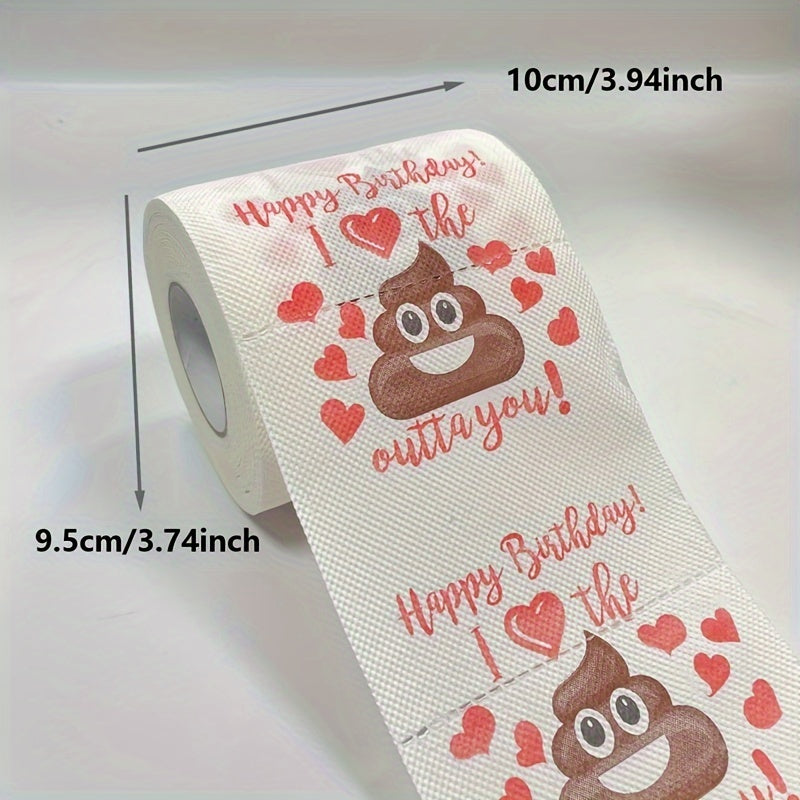 Kulgu Sevgi Kaka Tug'ilgan Kun Tabriklari Tualet Qog'ozi - 3 Ply, Premium Sifatli Yog'och Pulpasi Ruloni Oila Tozalash Uchun va O'ziga Xos Sovg'a G'oyasi