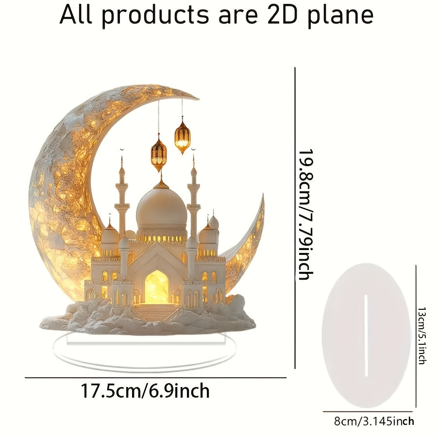 Acrylic Ramadan Mosque Tabletop Decor for Eid Easter Window Display Gift