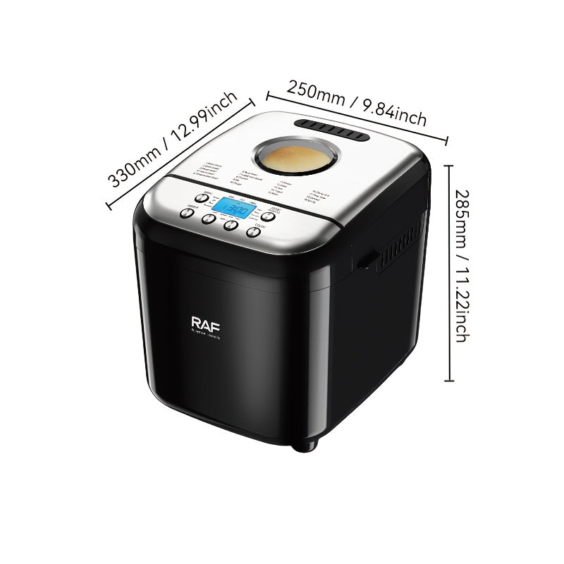 Kichik avtomatik non-stick keramik qoplamali non, 3 qobiq rangi, 15 soatlik taymer, izolyatsiya, quvvat o'chirish eslatmasi, kichik va o'rta oilali uchun mos. Bardoshli konstruktsiya va