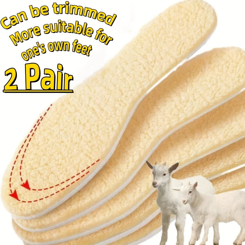 Women Men Winter Insulation Alpaca Shoe Insoles Thick Plush Warm Padding