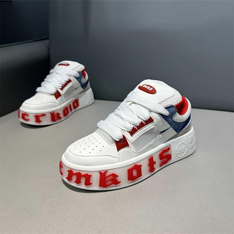 Men's Casual and Outdoor Sneakers with Rubber Sole and Lace-Up Closure