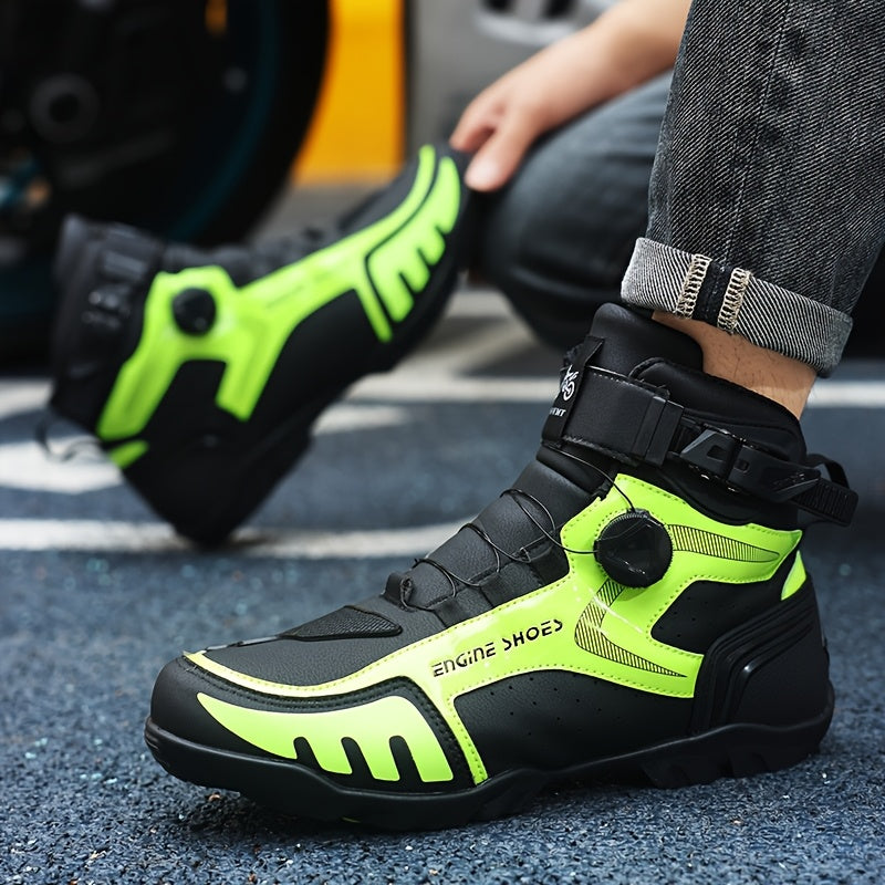 Women's Short Leather Boots All-Season Pull-On Casual Motorcycle Shoes