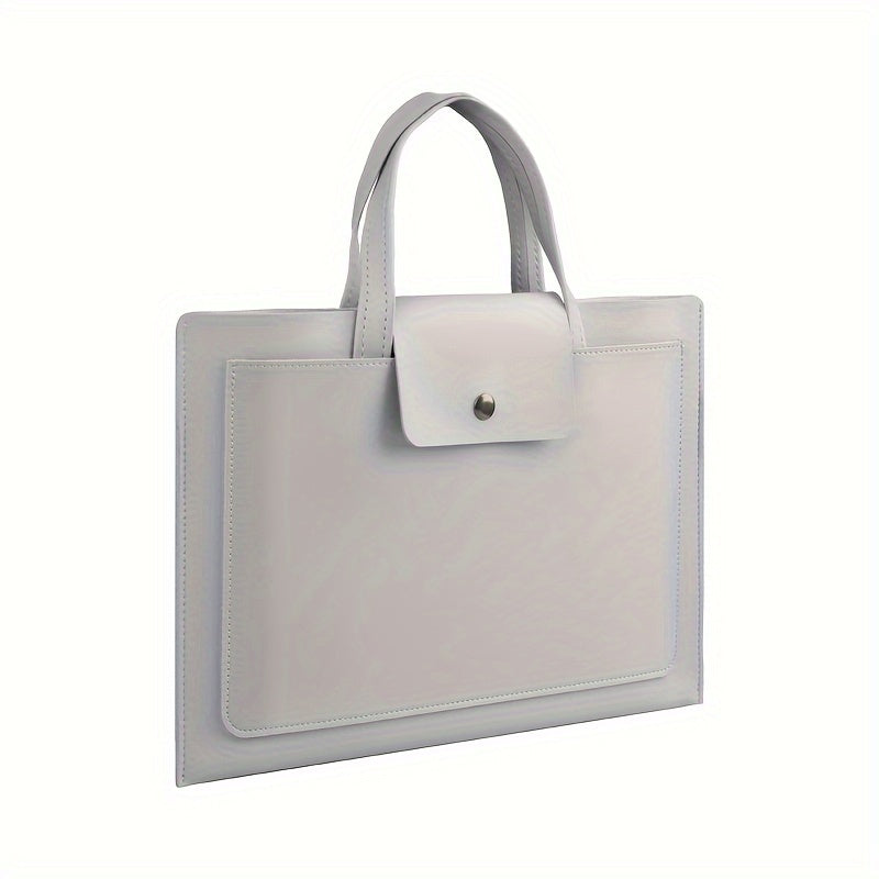 PU Leather Laptop Handbag Waterproof Anti-Fall for 15/16 Inch Laptops in White Black Blue Green