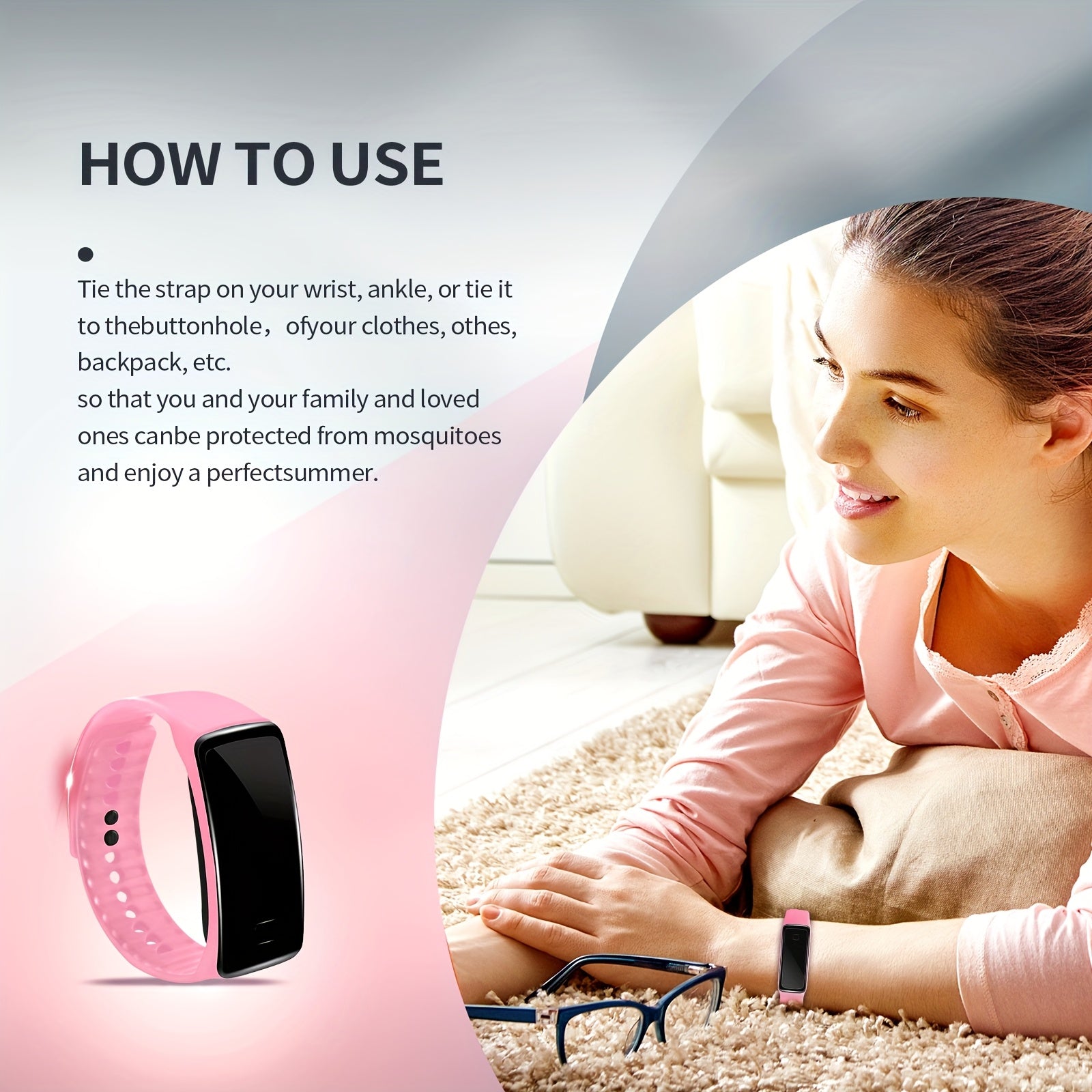 Unisex Silicone Insect Repeller Bracelet Outdoor Mosquito & Insect Watch