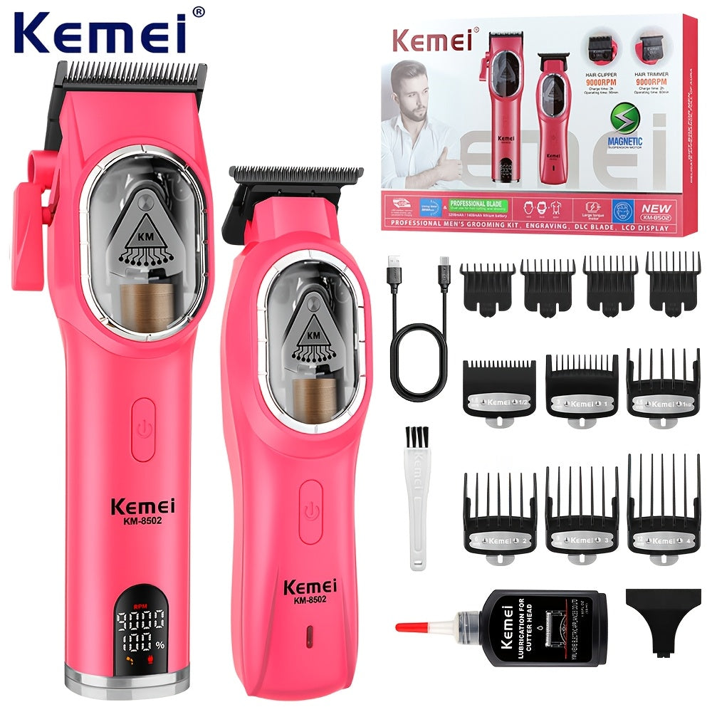 Kemei KM-8502 Professional Soch Kesuvchi To'plami DLC Pichoqchalari bilan, USB bilan qayta zaryadlanadigan, Qo'llanma taroqchalari va aksessuarlar bilan birga - Mukammal sovg'a fikri