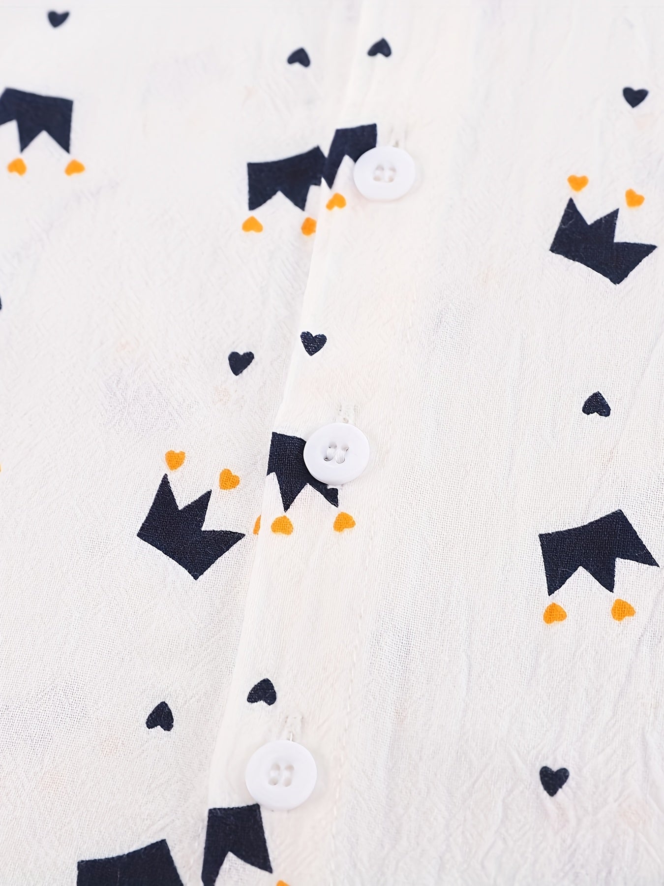 Boys Short Sets Cotton Geometric Crown Print Summer Casual Woven 12 and Under