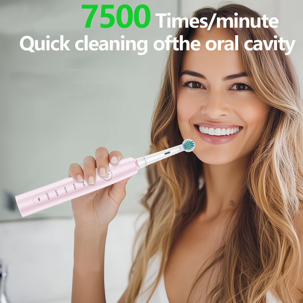 Electric Toothbrush Set for Family and Travel with 16 Brush Heads and 5 Modes