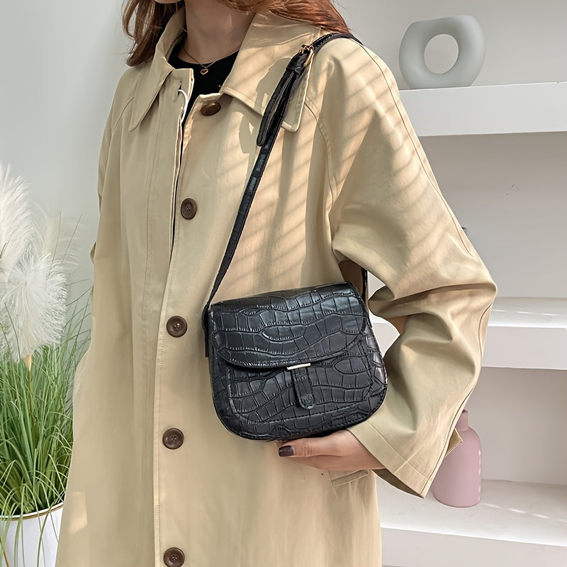 Black Mini Square Bag Crossbody Shoulder Bag Fashion Small PU Bag