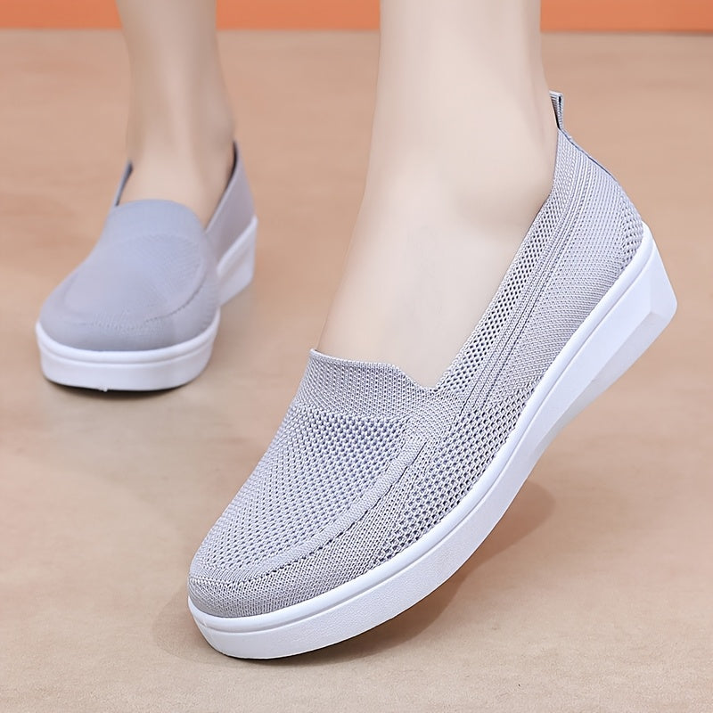 Women's Slip-On Flats Breathable Fabric Casual Shoes All-Season