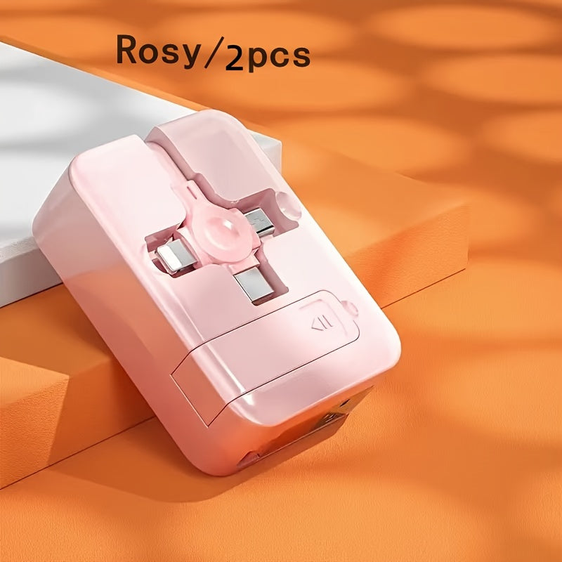 3-in-1 Phone Holder Data Cable with Fast Charging and Data Sync for Smartphones