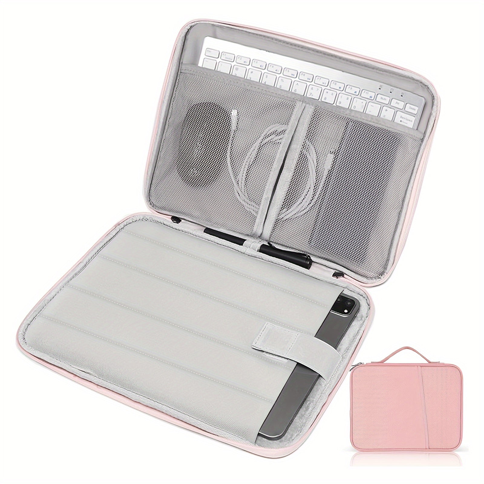 Waterproof Tablet Sleeve Case with Handle and Front Pocket Durable Polyester Compatible with iPad Kindle Samsung Galaxy Android Tablets