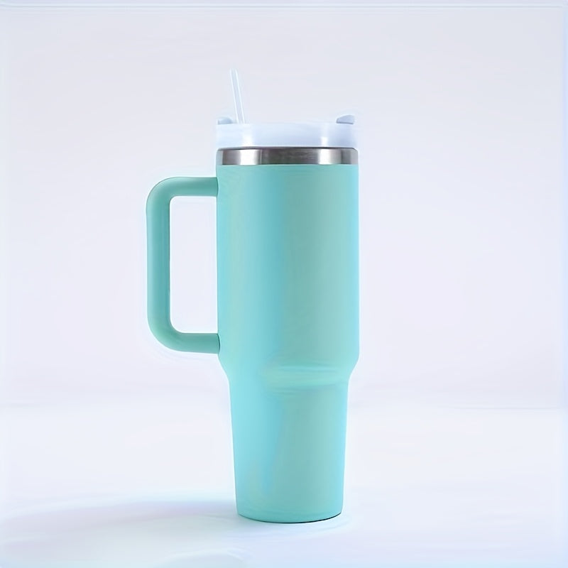 Insulated Stainless Steel Tumbler 30oz with Straw Handle Double-Walled Travel Mug