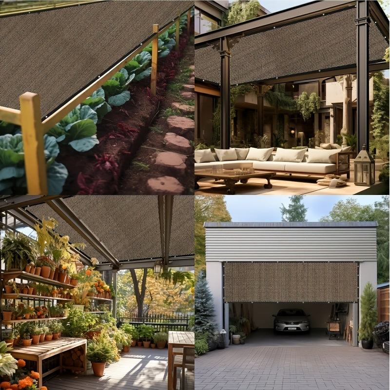 Tashqi soyalar uchun bog'lar, patio, issiqxonalar va boshqa joylarda foydalanish uchun mustahkam qahva rangli soyabon mato.