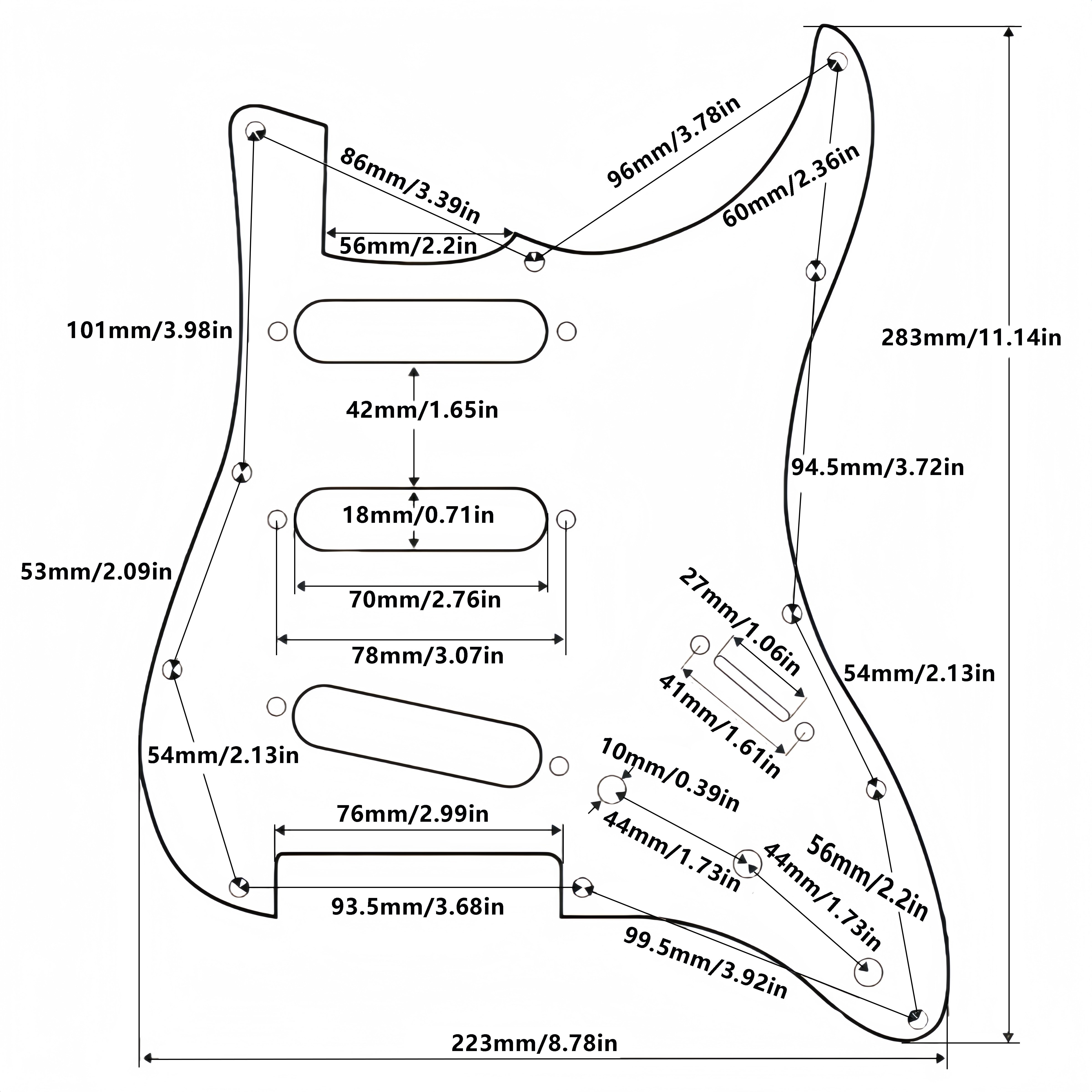 Protector de pastilla única para guitarra eléctrica con escudo de aluminio y tornillos para guitarras estilo ST estándar SSS en varios colores