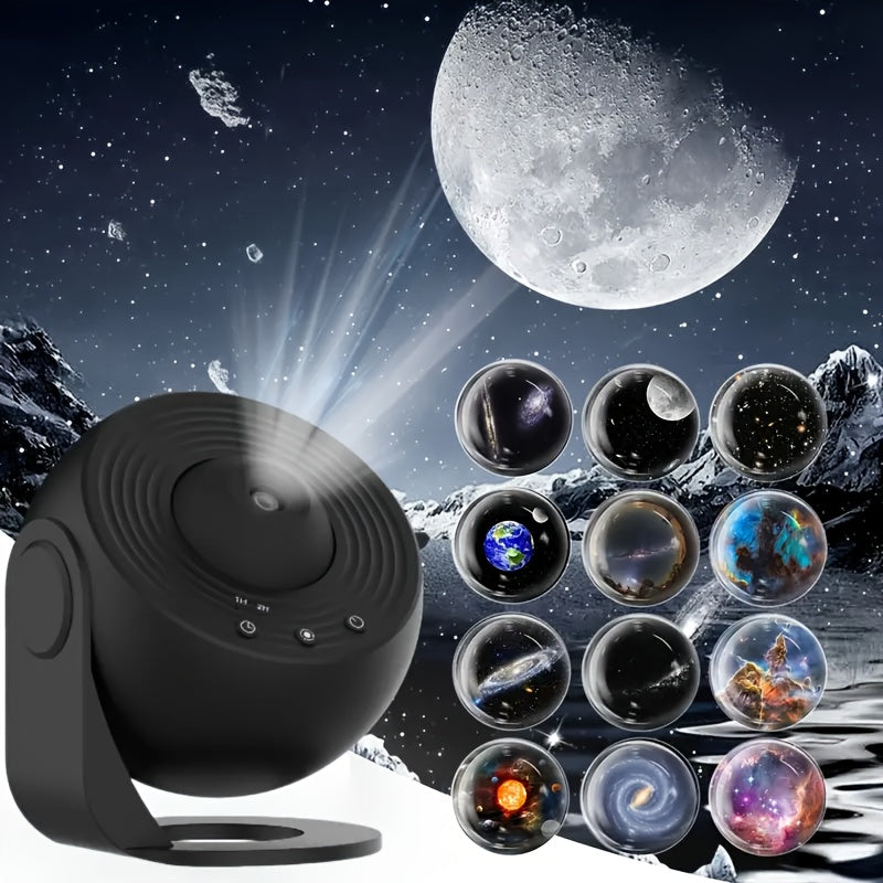Starry Night Light Projector with 13 HD Films 4K Earth RGB Rotating