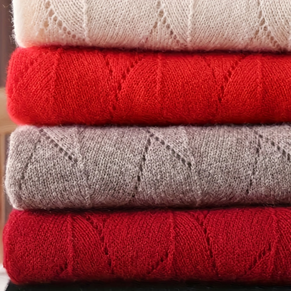 Women's Knit Shawl Scarf Solid Color Batwing Sleeves Chilly Seasons