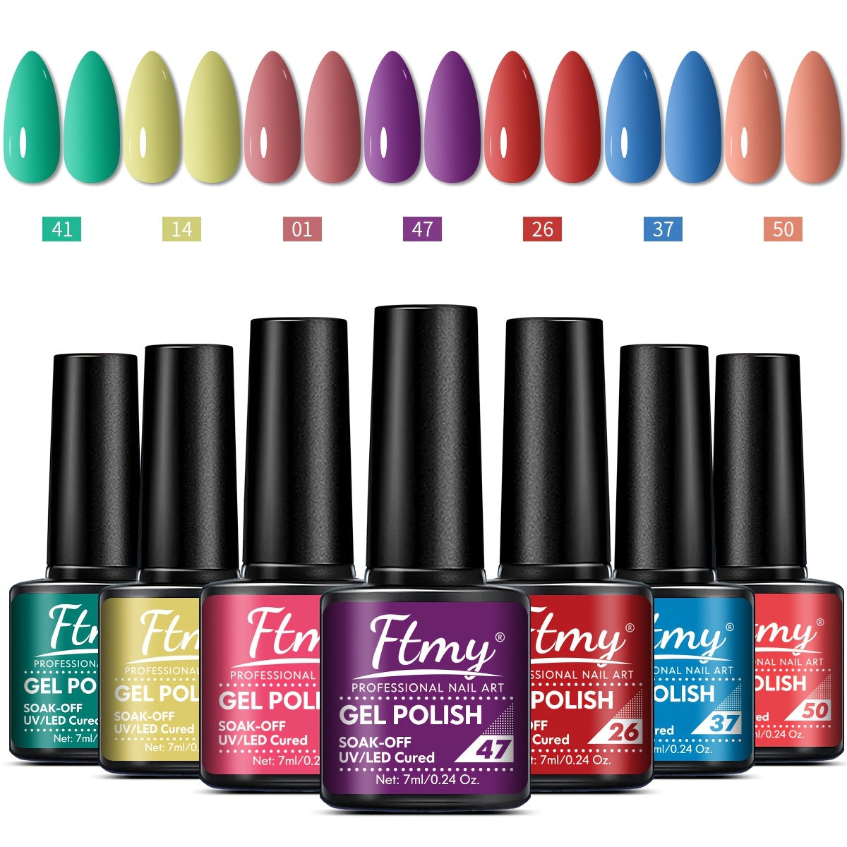 7-Piece Nail Gel Polish Set Long-Lasting UV Color Glitter Sparkling Manicure