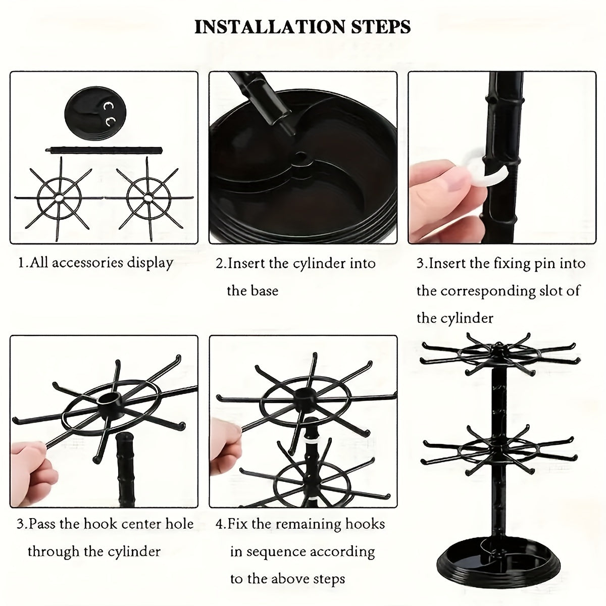Вращающаяся двухъярусная подставка для ключей, пластиковый органайзер для ключей, бейджей, украшений