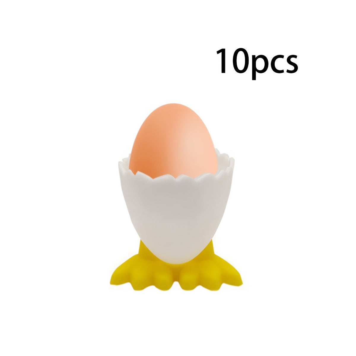 Set of 5 to 10 Plastic Egg Holder Cups Food-Safe Breakfast Egg Containers