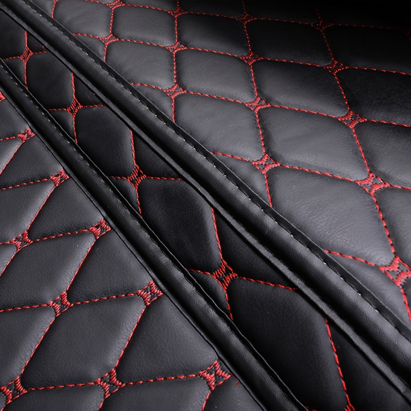 All-Season PU Leather Floor Mats for EV Car Black Full Set