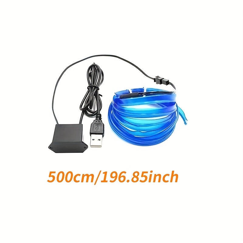 Blue LED Car Interior Lighting Strip Flexible USB Neon Decoration Non Waterproof