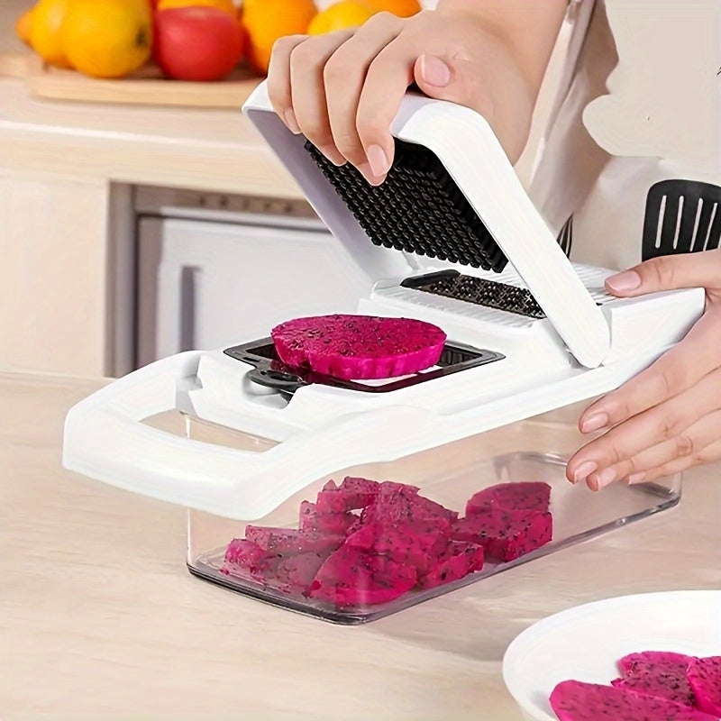 Rallador de cocina multifuncional, rallador de verduras, cortador en juliana, en cubos, acero inoxidable