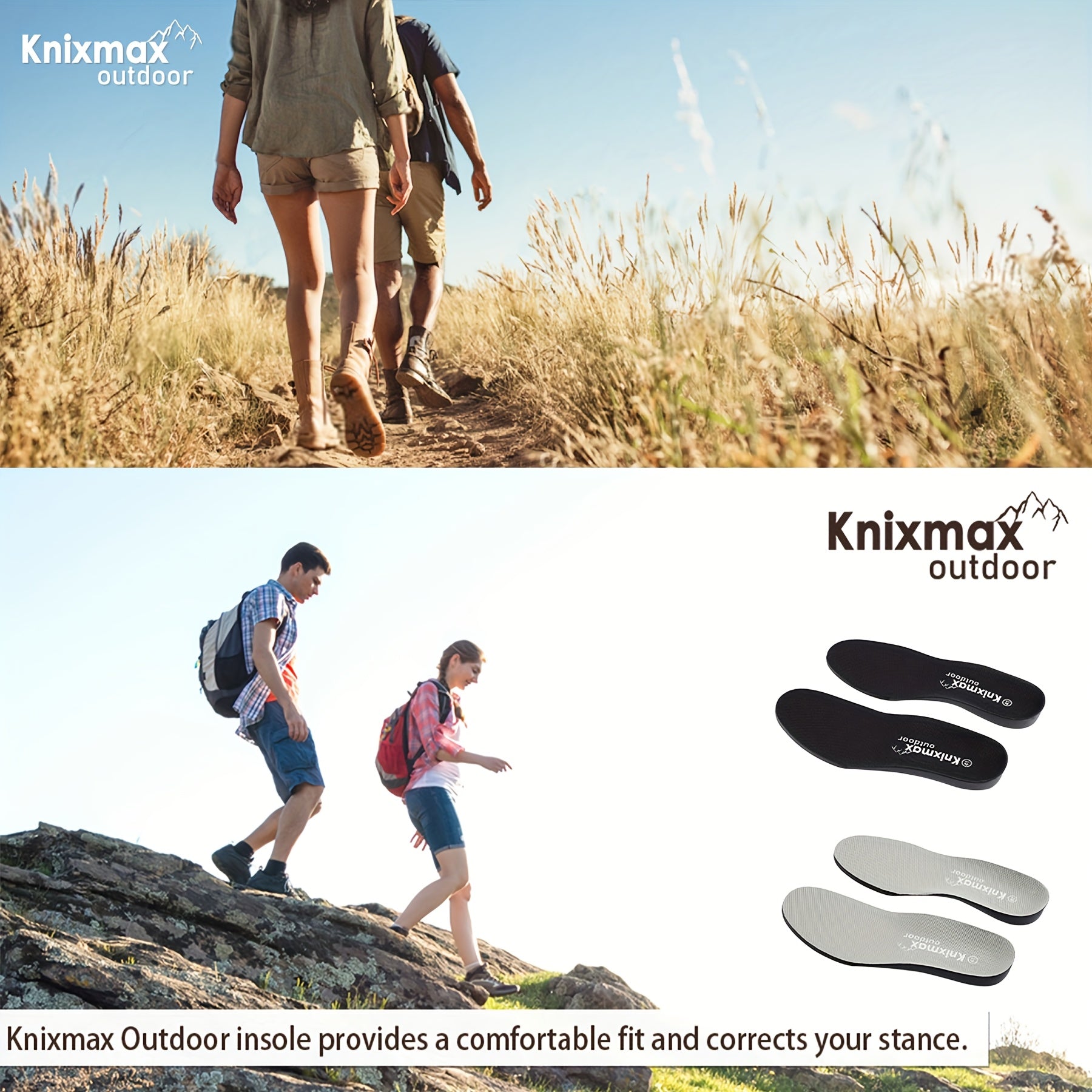 2 Pairs Orthopedic Memory Foam Insoles Breathable EVA Arch Support for Men Women