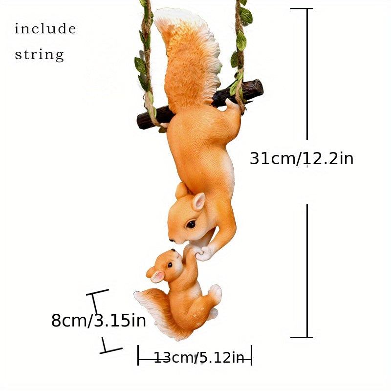 Resin Squirrel Garden Figurine Outdoor Rustic Animal Decor Easter