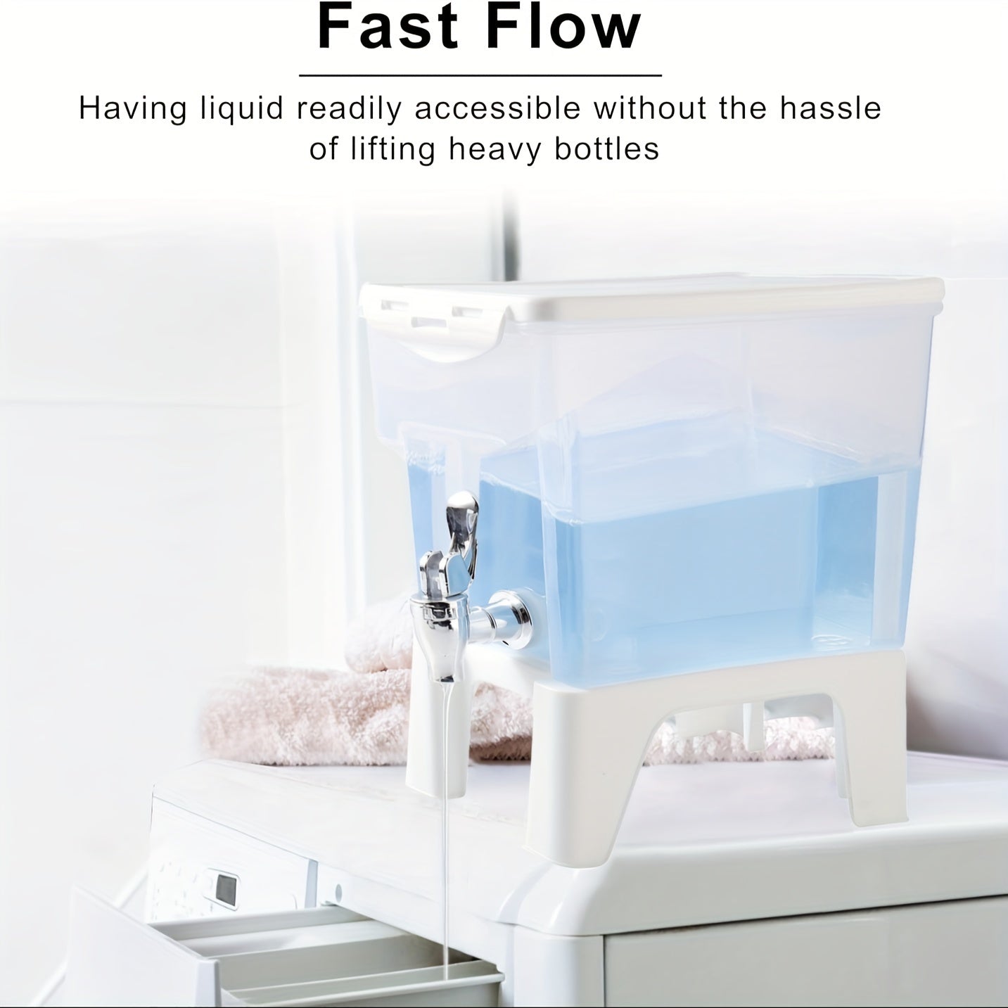 Laundry Detergent Dispenser with Measuring Cup for Laundry Room Organization